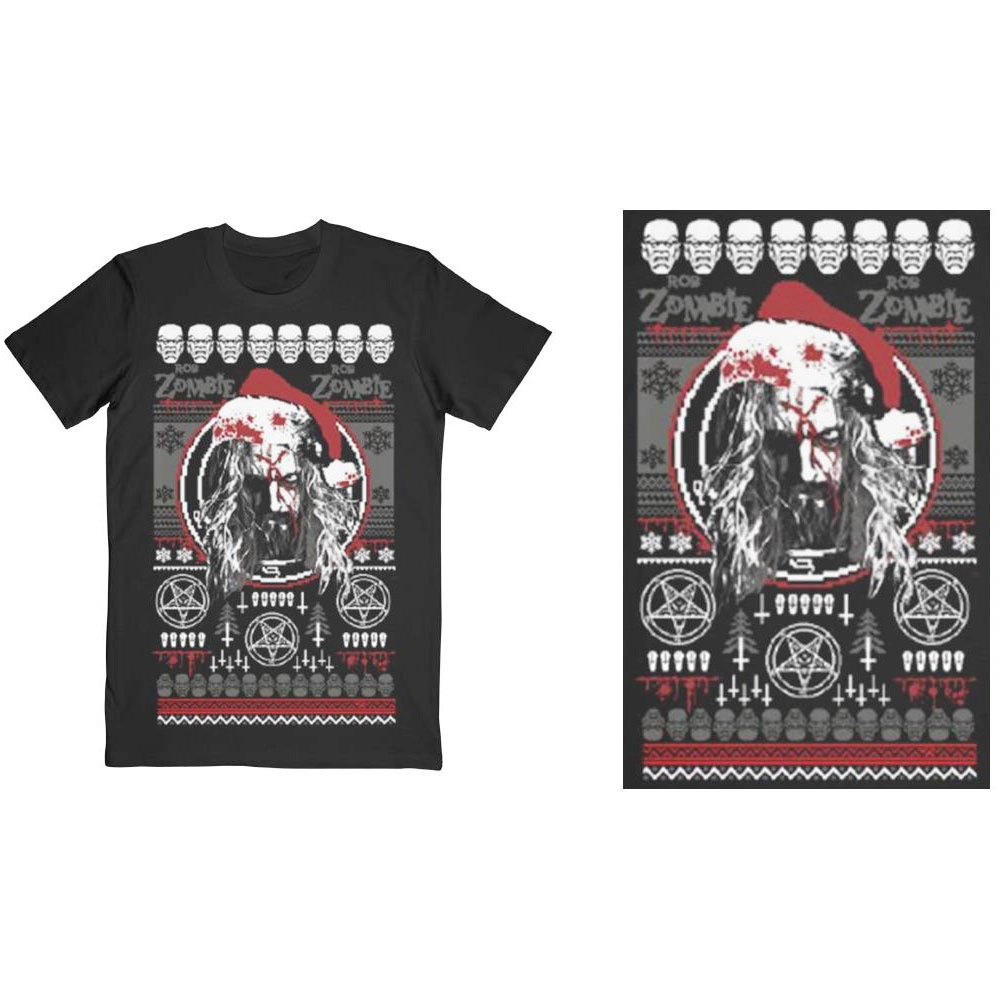 Rob Zombie - Bloody Santa Heren Tshirt - Zwart